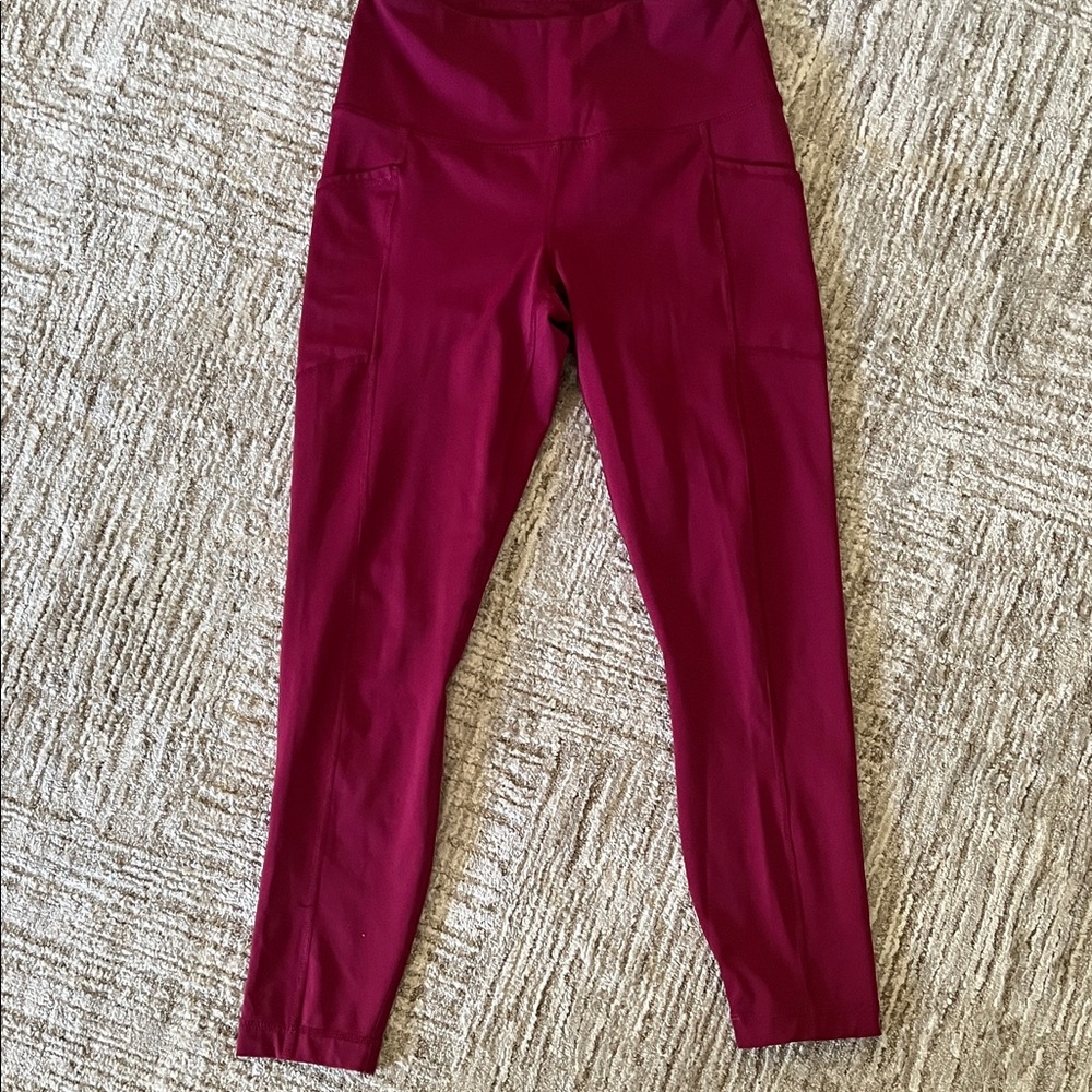 90 Degree By Reflex Burgundy Leggings